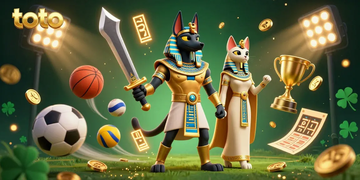 Experience thrilling toto sports betting action with ancient Egyptian warriors and dynamic elements.