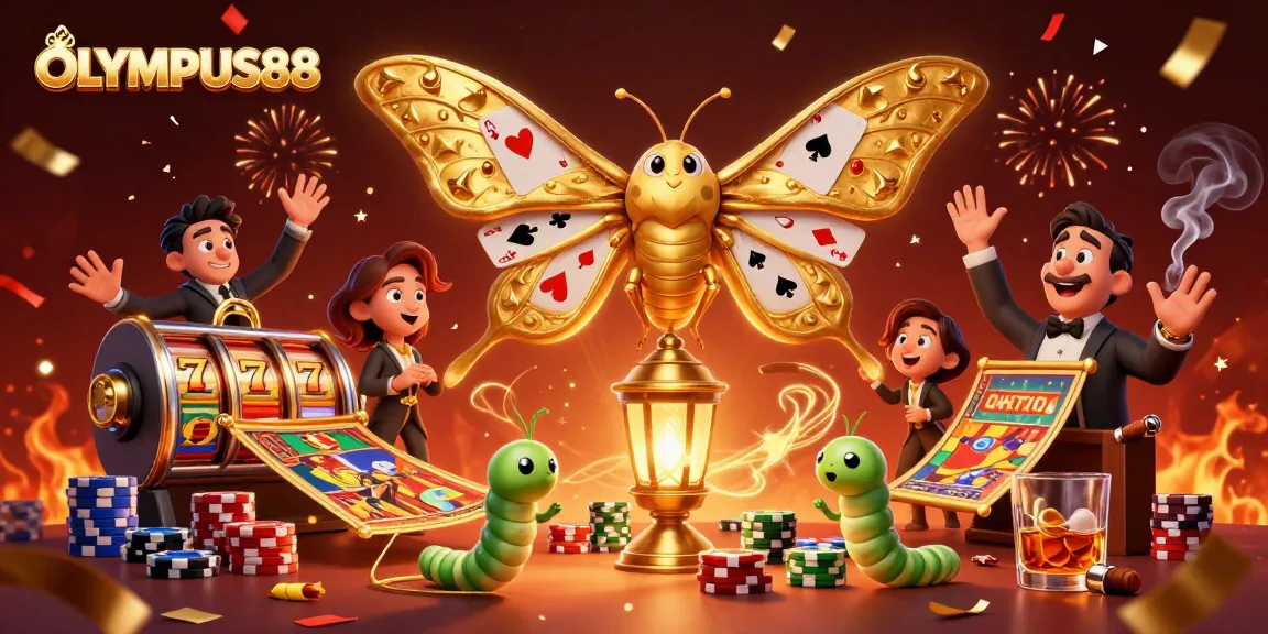 Spin slots and win big with OLYMPUS88, featuring a vibrant casino scene filled with thrilling game elements.