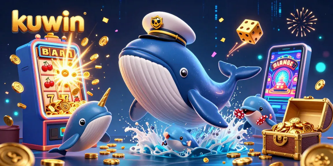 kuwin players win big as a colossal whale breaches through golden coins and poker chips