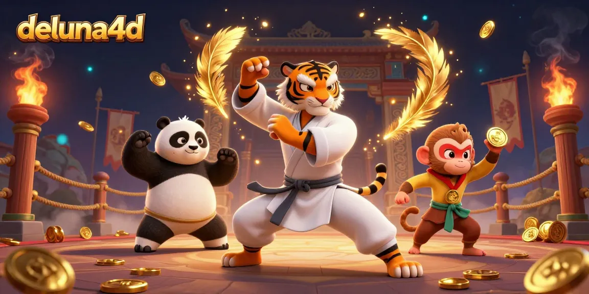 Experience thrilling action with deluna4d featuring an iconic tiger master, clever panda, and playful monkey in dynamic casino scene.