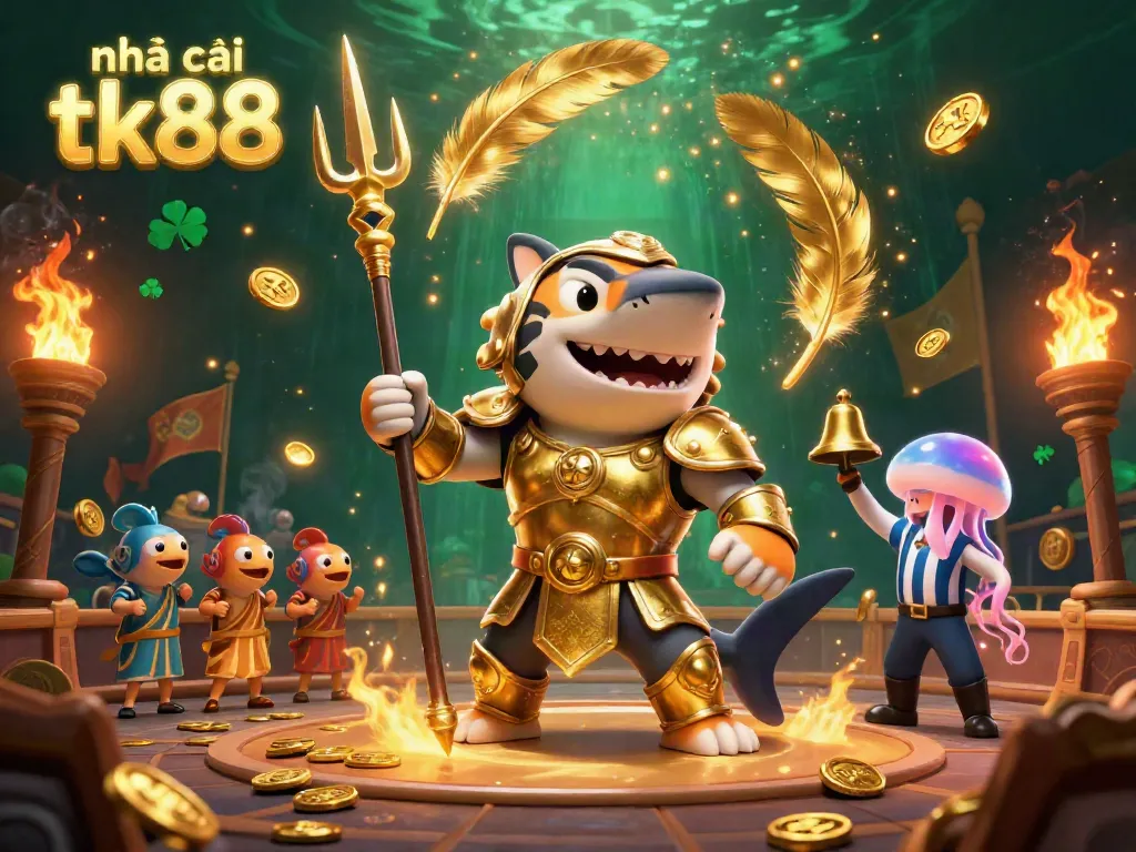 Experience exhilarating bets at nhà cái tk88 in this vibrant 3D casino scene filled with dynamic characters and game elements.
