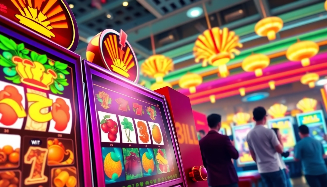 Aksi menarik ArusHoki pada mesin slot dengan simbol dan latar budaya Indonesia.