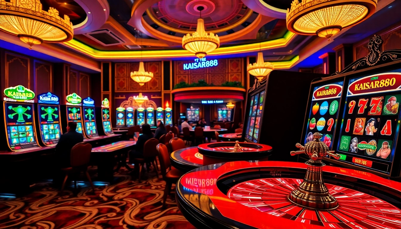 Engage with kaisar888 slot in a luxurious casino setting filled with excitement and vibrant gameplay.