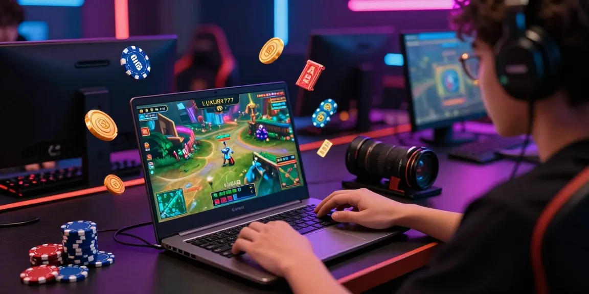 Pengguna melakukan Login LUXURY777 sambil terlibat dalam permainan slot online yang menarik.