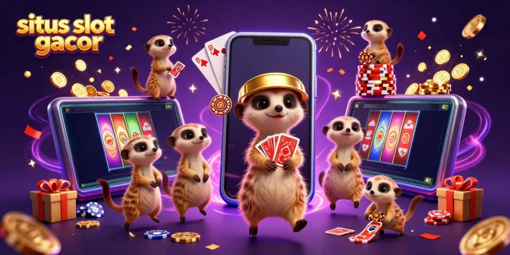 Bermain di situs slot gacor dengan meerkat lucu dan alat kasino yang menarik
