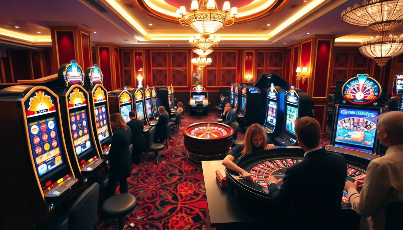 OLYMPUS88 menghadirkan suasana kasino yang mewah dengan permainan slot dan roda roulette.