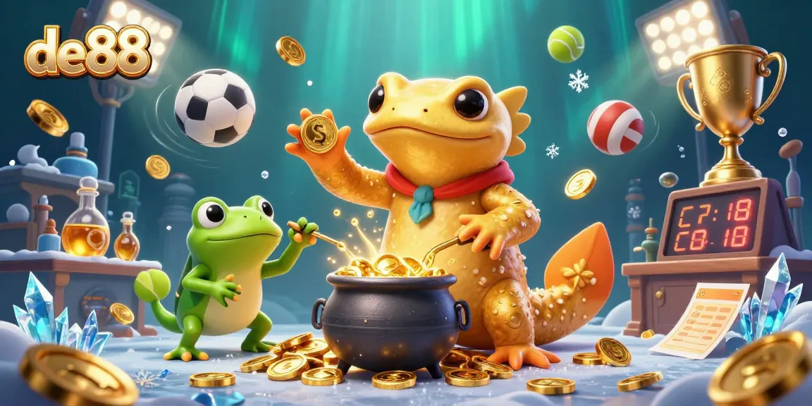 Experience epic wins at de88 with a giant golden salamander alchemist turning metals into gold coins.