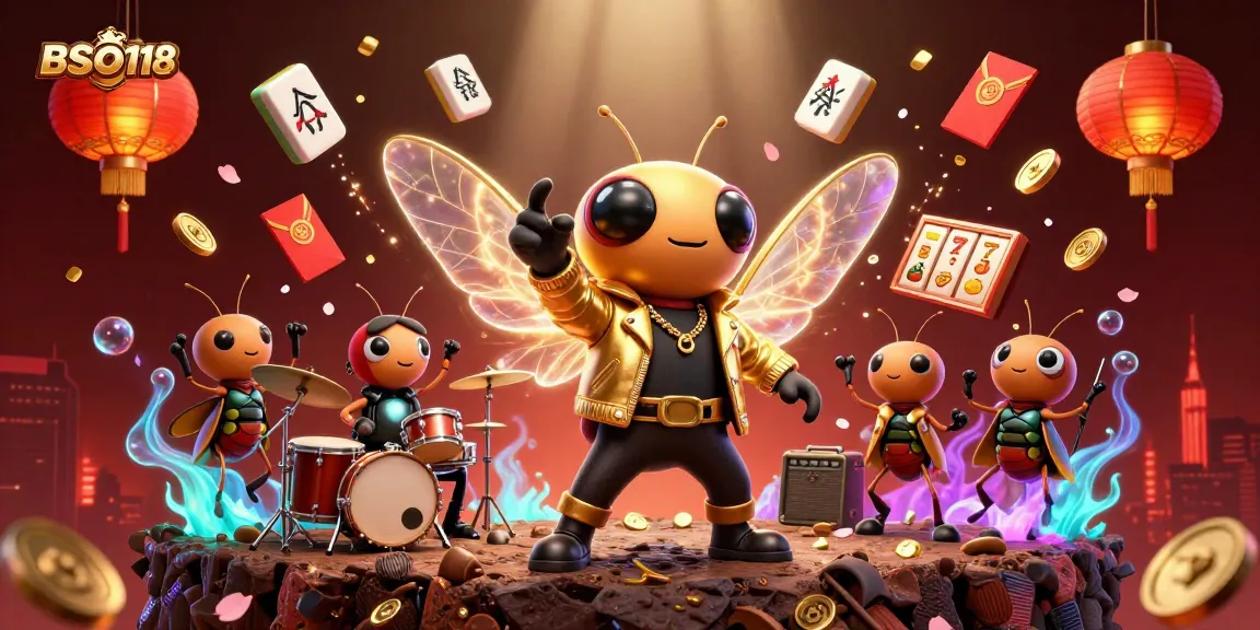 Win big with BSO118 at the casino in this vibrant 3D illustration.