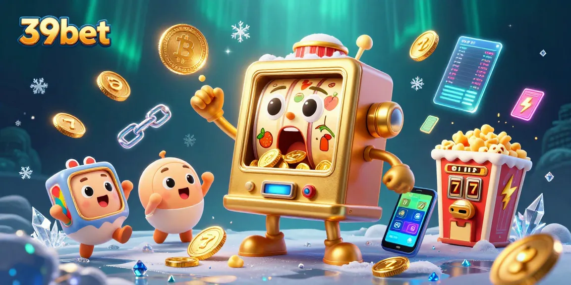 Experience the thrilling wins at 39bet with a jackpot-rich scene featuring animated slot machines.