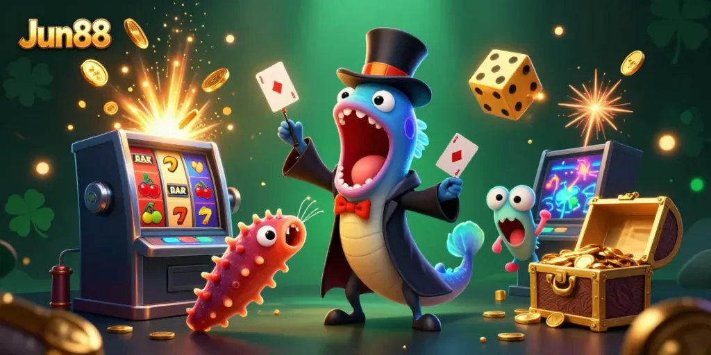 Experience thrilling casino action at Jun88 with dynamic characters and vibrant game elements.