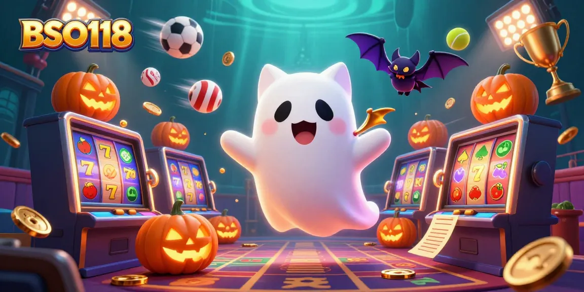 Win at BSO118 with a thrilling ghost cat in a haunted casino ambiance!