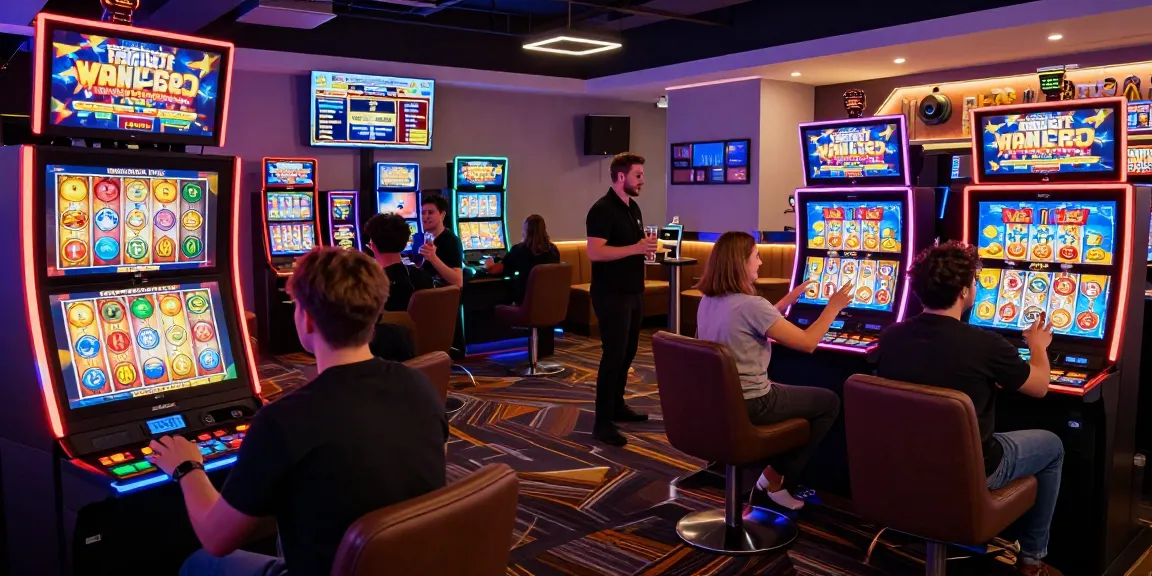 Enjoying sniperslot online gaming with friends in a vibrant casino lounge atmosphere