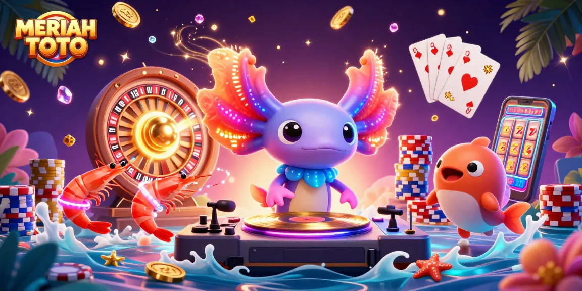 MERIAH TOTO menawarkan pengalaman judi menarik dengan ilustrasi kasino 3D yang kaya warna dan detail.