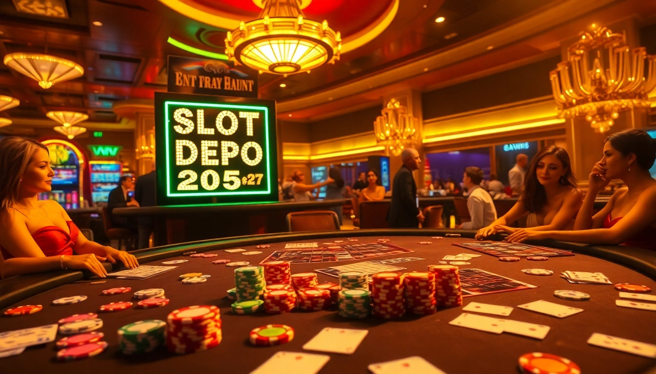 Experience the thrill with slot depo 25 bonus 27 at a luxurious casino scene.