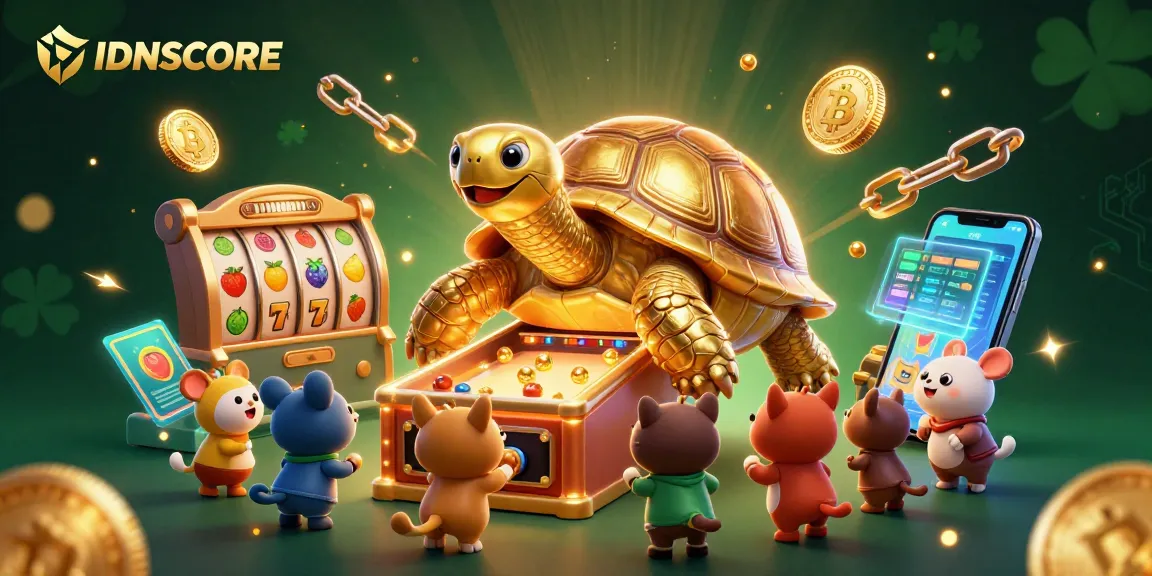 Experience high-stakes gaming at IDNSCORE with thrilling slot machines and festive animal characters.