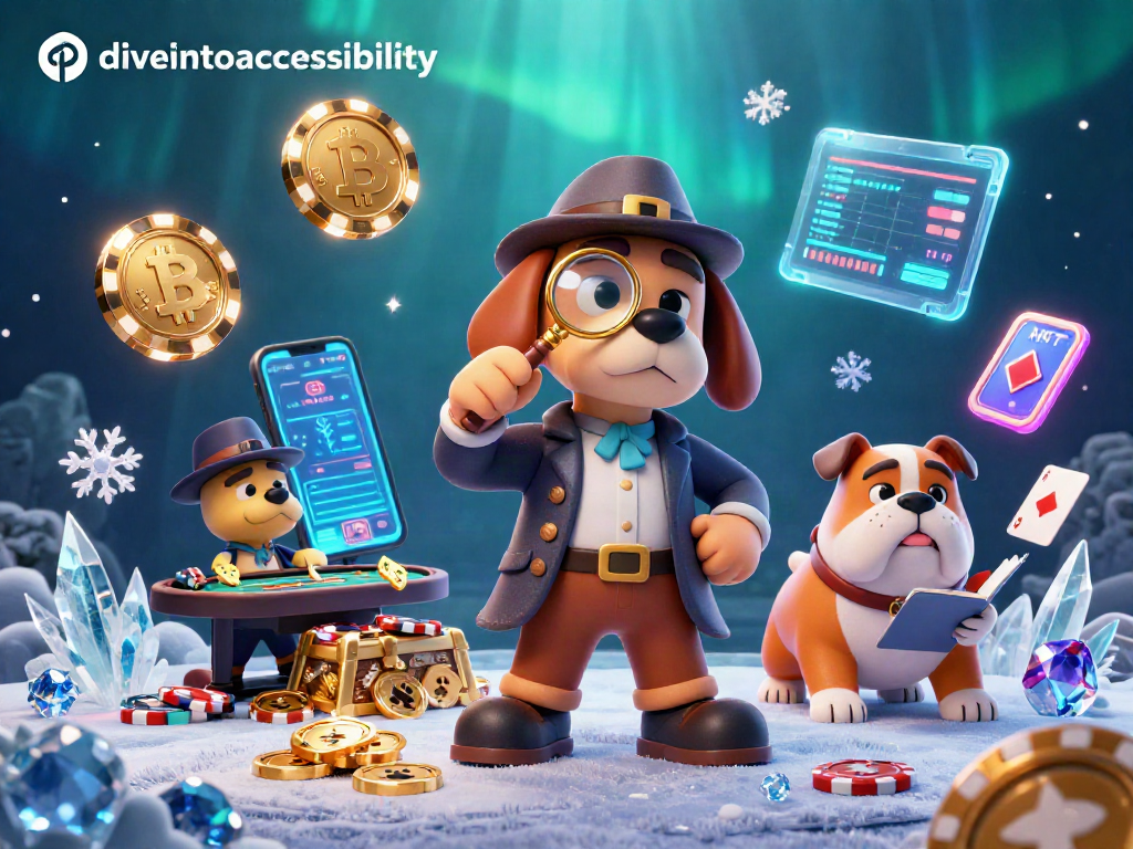 Diveintoaccessibility leads gamers with clues in a colorful poker-themed scene enhancing engagement and excitement.