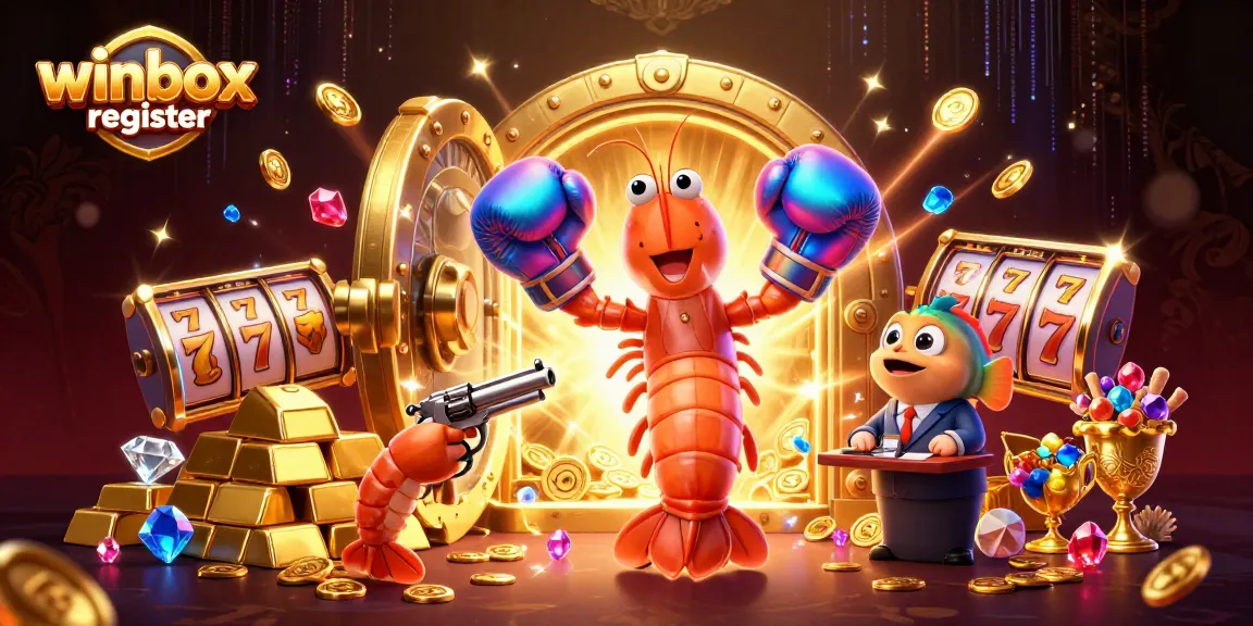 Engage with winbox register in a vibrant online casino world featuring a mantis shrimp, treasures, and slots.