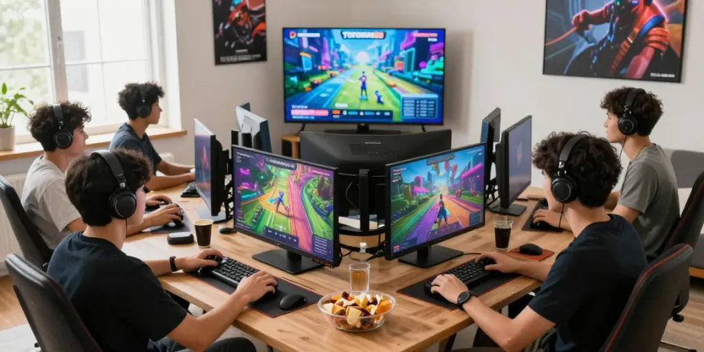 Pengguna TOTOWIN88 sedang bermain game online dengan suasana penuh energi dan kebersamaan.