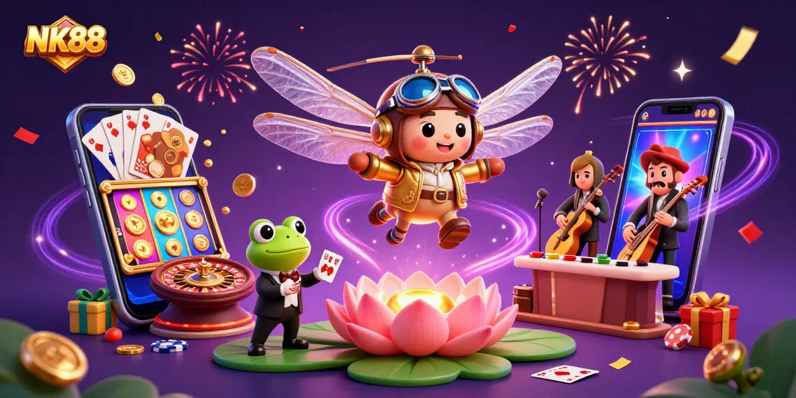 Experience thrilling gambling action at NK88 with vibrant casino characters and games!