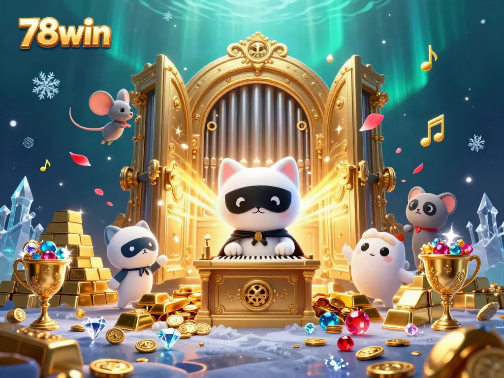 Immerse in the excitement of 78win's vibrant casino scene featuring gold treasures and a whimsical theme.