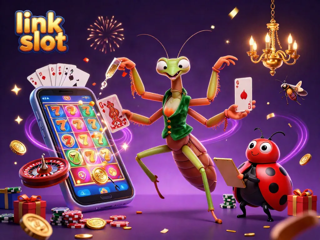 Menyusuri slot gacor dengan kemeriahan koin emas dan permainan seru di layar smartphone.