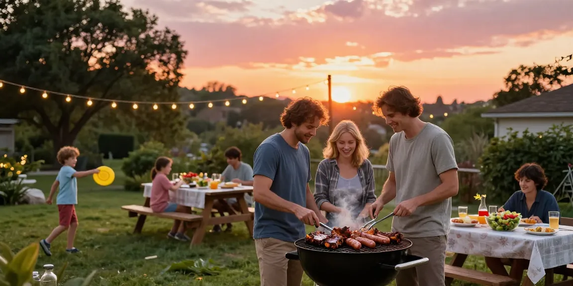 Barbecue keluarga di luar rumah dengan bahan makanan BOS 88 yang menggoda.