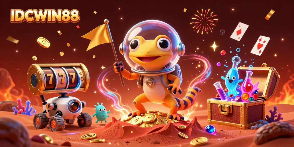 Experience winning strategies with IDCWIN88 as the Martian gecko discovers a buried casino in space.