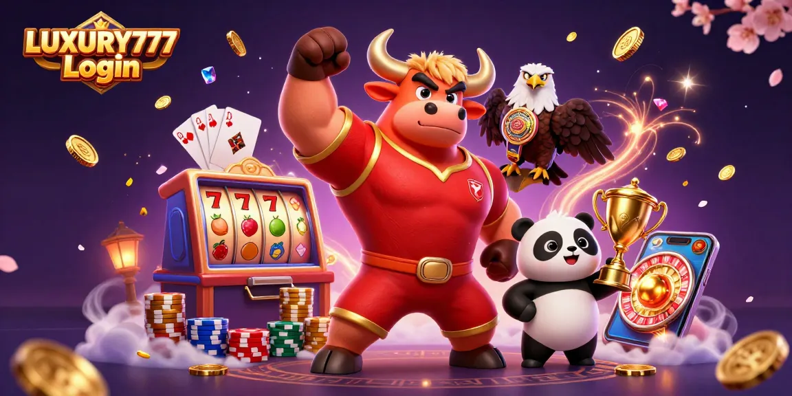 Melakukan LUXURY777 Login dengan gembira sambil menyaksikan koin berkilau dan simbol slot.