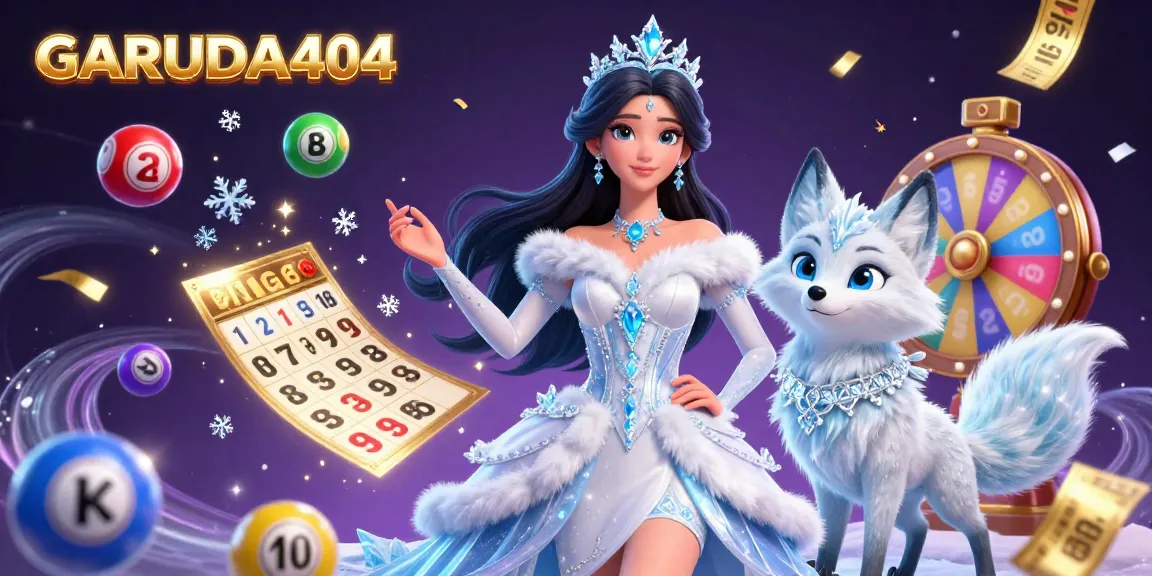 Engage in thrilling games at GARUDA404 with a dynamic lottery scene filled with colorful elements.