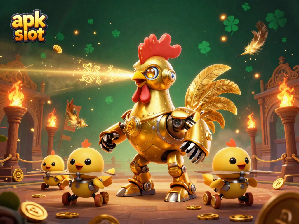 Mencoba apk slot dengan desain modern dan elemen emas yang menarik, bersiap untuk memulai permainan slot.