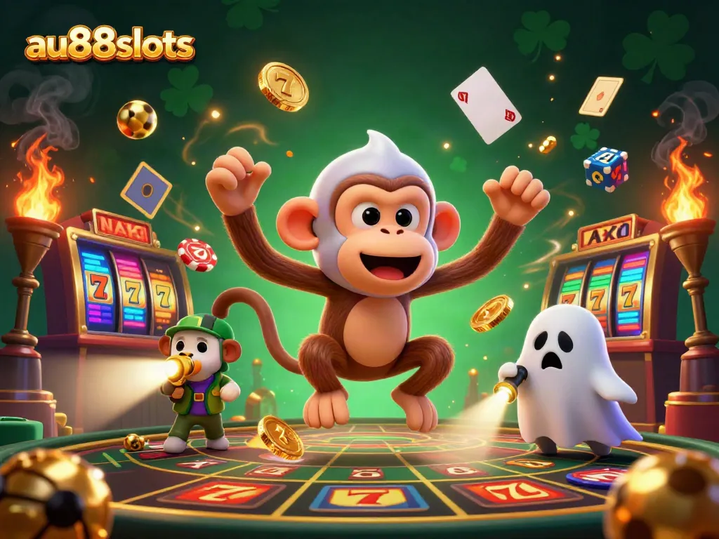 Experience thrilling gameplay with au88slots in this vibrant casino scene full of action.