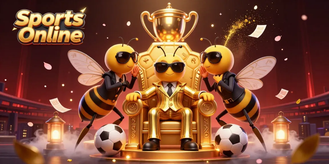 Engage in Sports Online excitement with a bumblebee mob boss among sports betting elements and vibrant visuals.