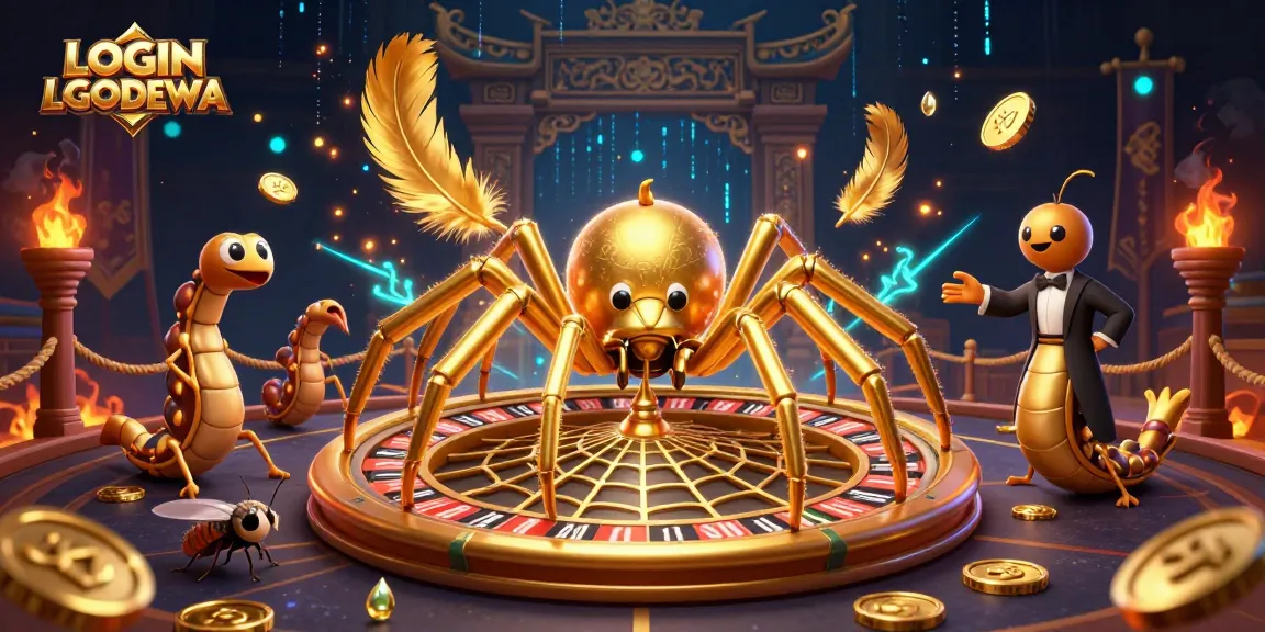 Engage in thrilling bets with LOGIN LGODEWA while surrounded by dynamic gaming elements and characters.