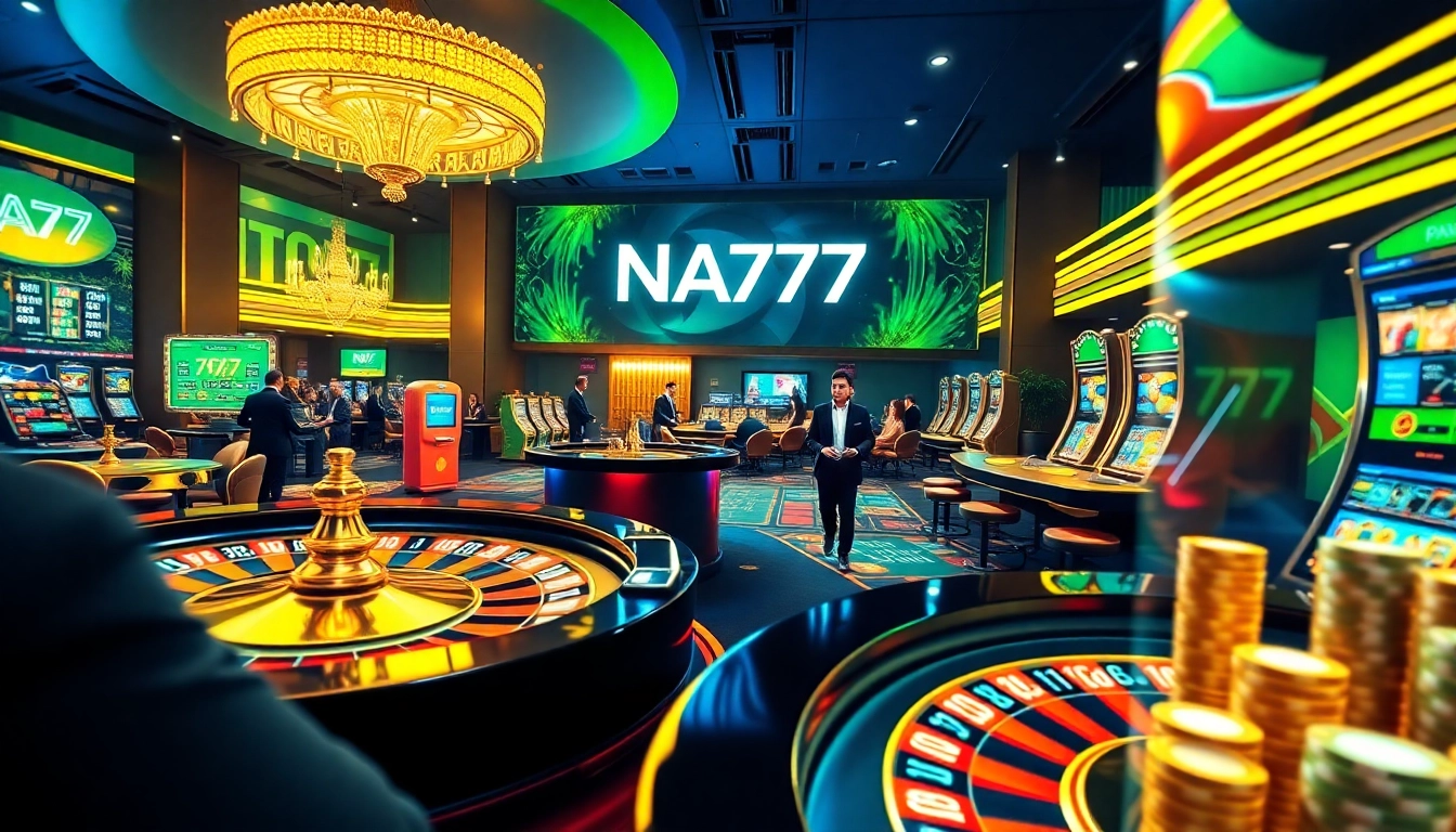 Engage in vibrant online casino excitement with NA777 showcasing roulette, poker, and dynamic gameplay.