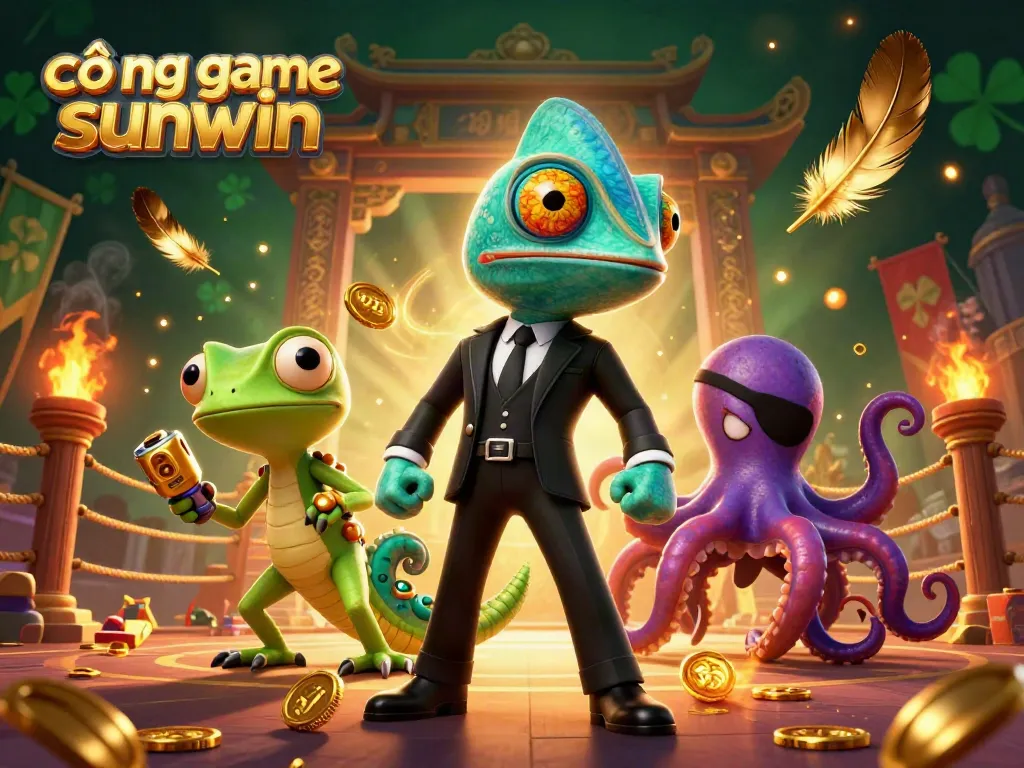Experience the thrilling action of cổng game sunwin with vibrant 3D characters and dynamic casino elements.