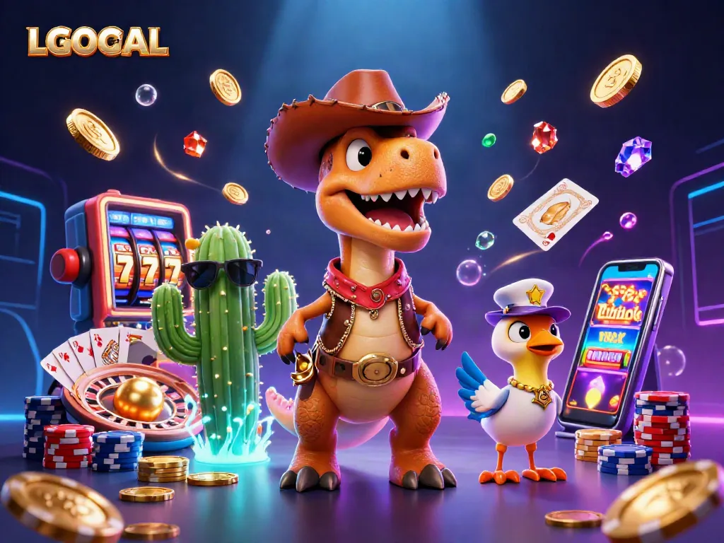 Spin for bonus wins at LGOGOAL with a lively scene of gaming excitement.