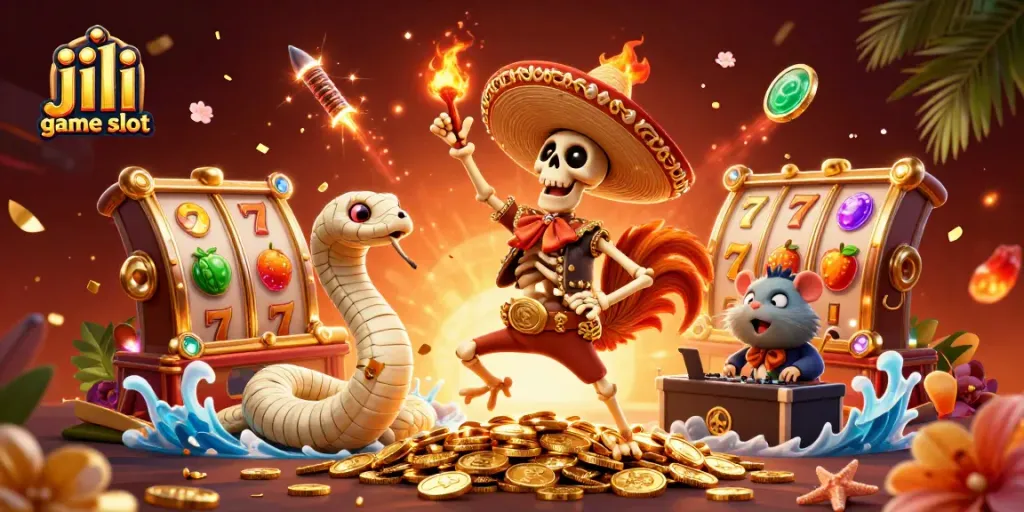Experience high-stakes excitement with jili game slot, featuring vivid characters and casino elements.