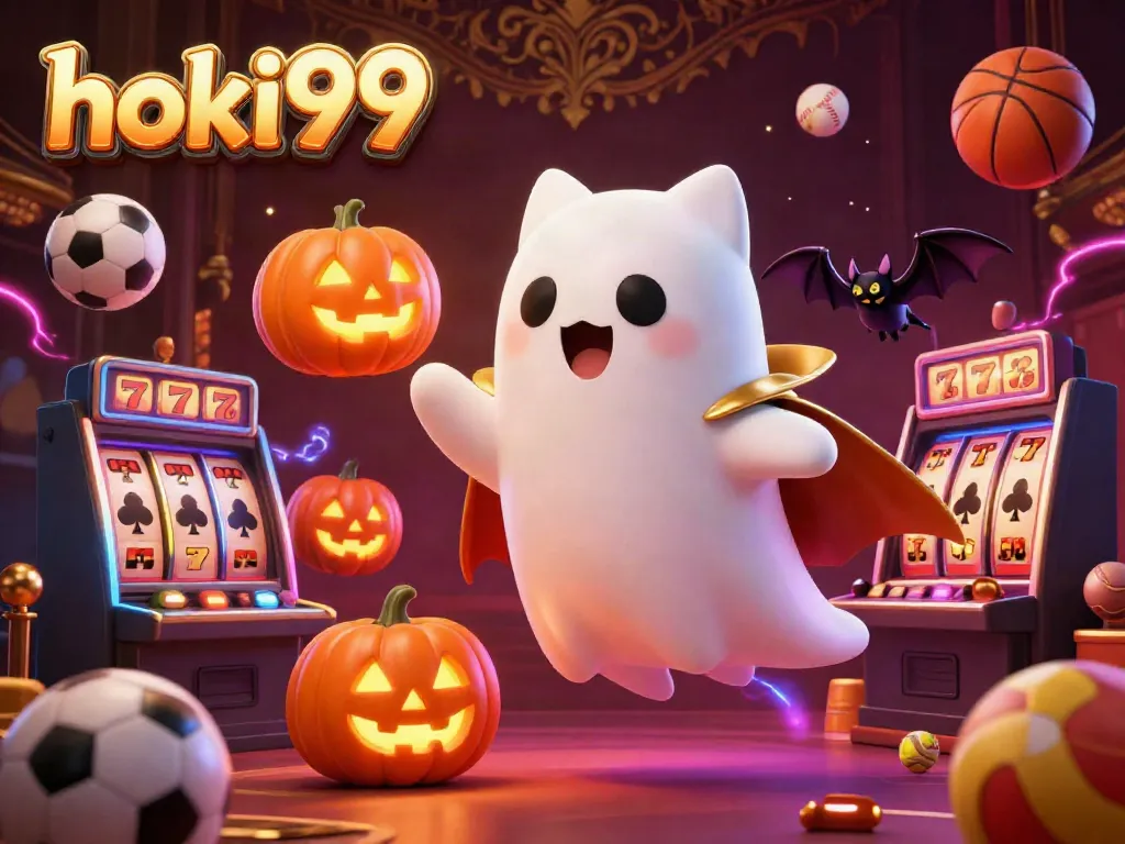 Hoki99 menghadirkan momen penuh keberuntungan di kasino dengan kucing hantu dan simbol slot