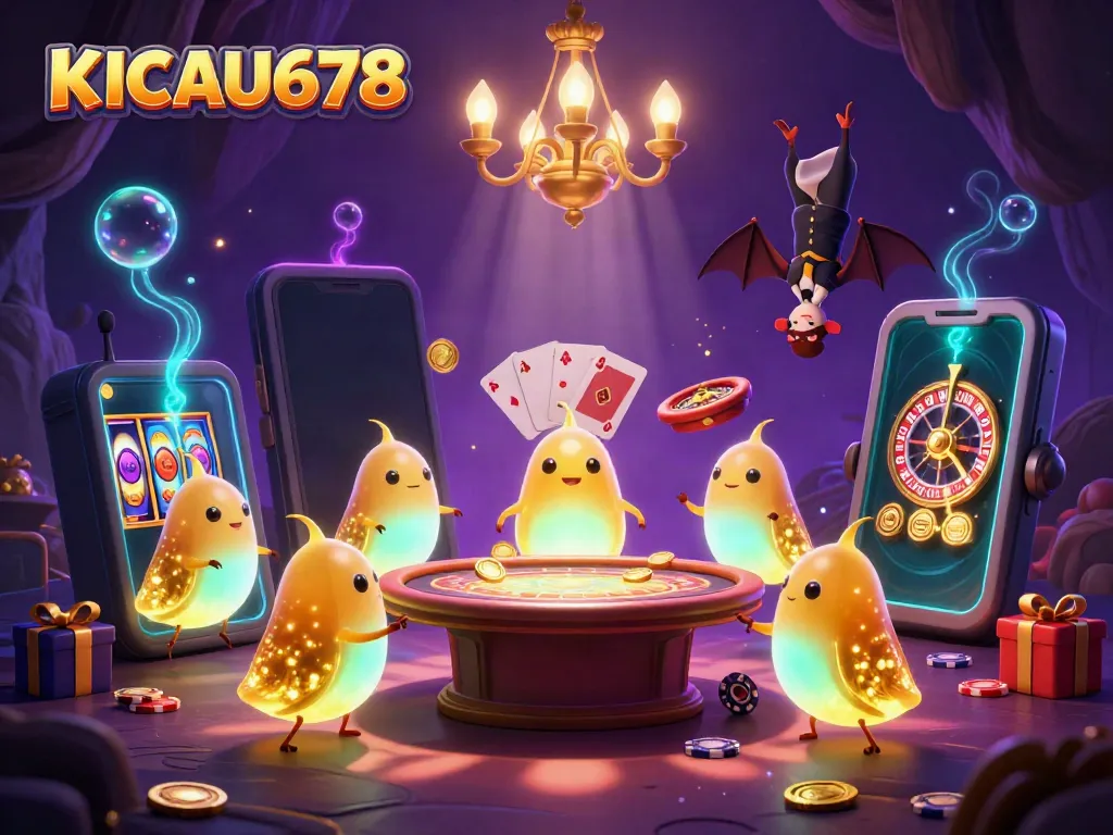KICAU678 showcases glowworms illuminating a vibrant cave casino with a bat dealer, enriching the gaming experience.