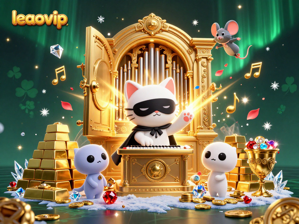 Join the fun with leaovip at this vibrant casino scene filled with gold and excitement.