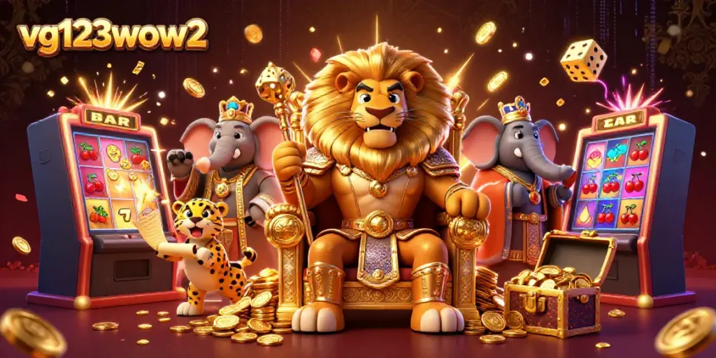 Menangkan jackpot dengan vg123wow2 saat bermain slot 3D bersama karakter raja singa dan teman-temannya.
