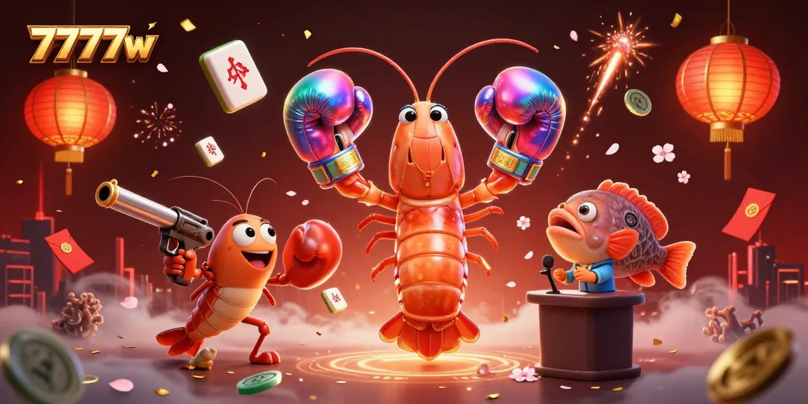 7777w showcases winning excitement with vibrant gambling scenes featuring animated ocean creatures.
