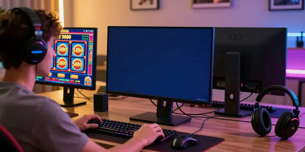 Pengalaman bermain OMTOGEL Slot 5000 secara online dengan suasana gaming yang menarik.