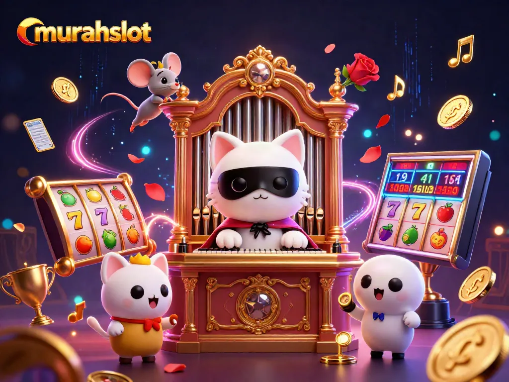 Experience high-stakes excitement with murahslot as 3D characters navigate thrilling casino elements in a dynamic scene.