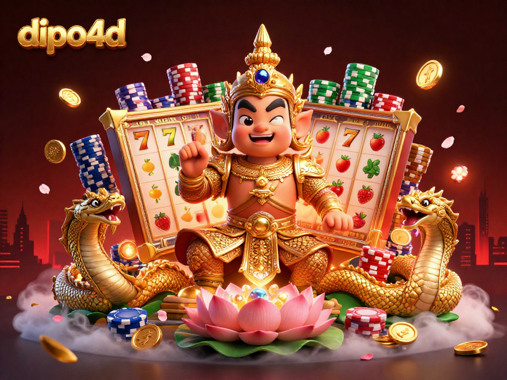 Experience thrilling wins on dipo4d with vibrant slot games amidst a mythical backdrop.