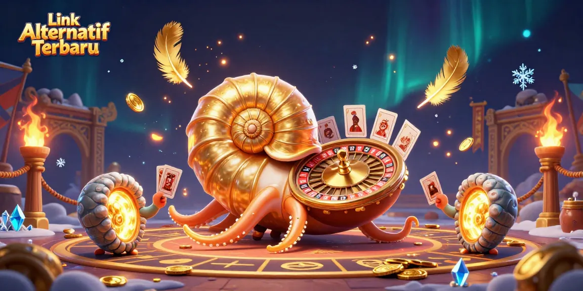 Spin to win at Link Alternatif Terbaru with a vibrant, dynamic 3D casino scene filled with excitement and action.