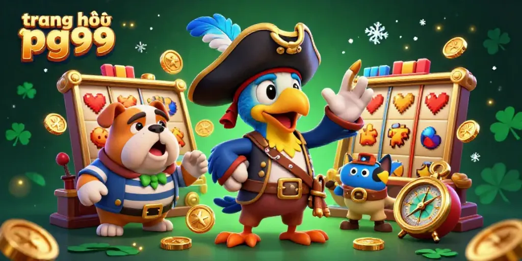 Experience thrilling gameplay at trang chủ pg99 with pirate-themed characters and vibrant slot machines.