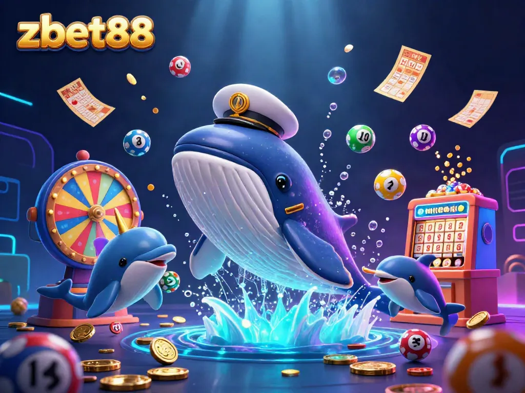Experience the thrilling underwater world of zbet88 with playful casino characters among coins and vibrant game elements.