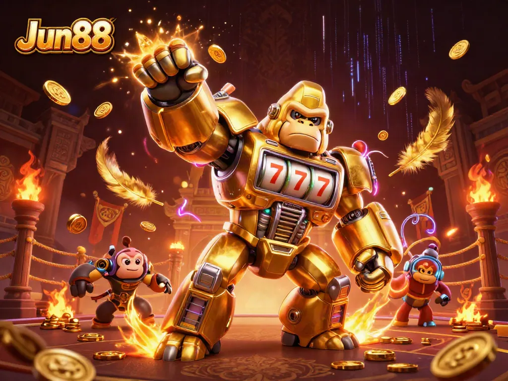 Jun88 nâng cao cơ hội chiến thắng với gorilla vàng mech trong sòng bạc ấn tượng