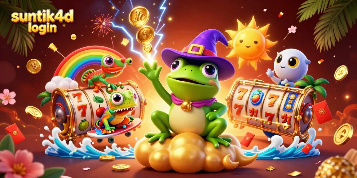 Permainan seru di suntik4d login dengan si kodok penyihir hujan emas dan chameleon pelangi.